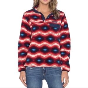 Patagonia Synchilla Snap T Fleece Pullover Red Wild Desert Aztec